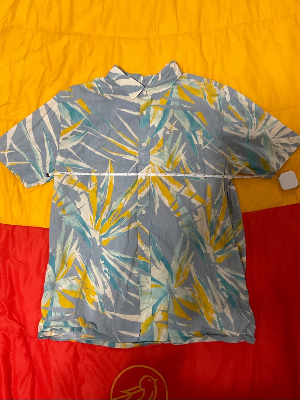 Tropical Themed Short Sleeve Button-Up